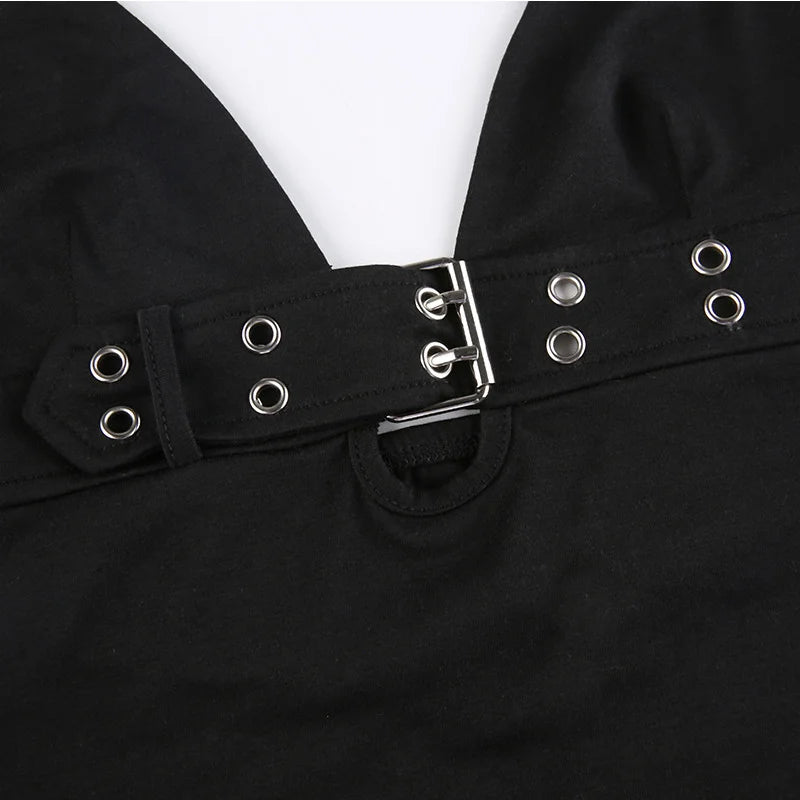 y2k Bandage Crop Top Black Backless  Top Lace Up Cute Party Beach Summer Sweats Women Retro Basic Mini Vest Punk