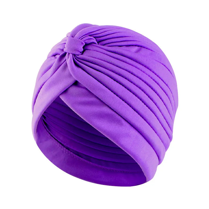 Stretchy Knot Twist Turban Bandanas Women Headscarf Bonnet Muslim Hijab Indian Hats Female Chemo Cap Adult Solid Color Head Wrap