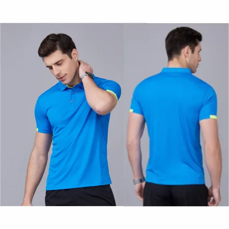 Summer Quick Drying Short Sleeved Polo Shirt Golf Jersey Company Group Breathable Fitness Lapel Sports Sleeved 8-Color Large Top