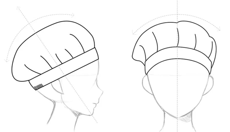 Unisex Catering Canteen Cook Hat Hotel Kitchen Cooking Chef Cap Food Service Adjustable Cap Food Factory Work Hats