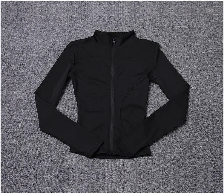 Women Sport Jacket Long Sleeve Shirt Workout Coat Gym Training Clothing Yoga Sportswear