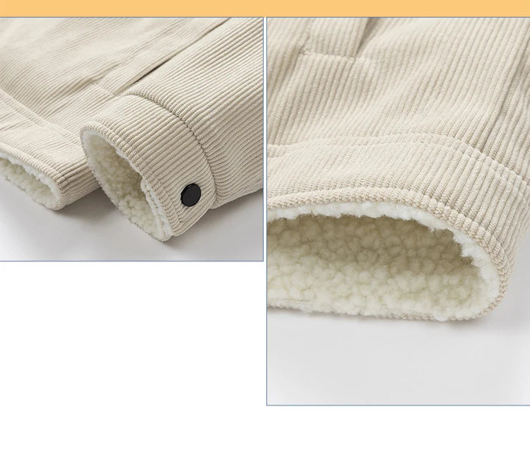 Men's Jackets and Coats Fashion Warm Corduroy Thick Coats 2026 Winter Fashion Men's Coats Down Jackets Men's Cotton Clothing