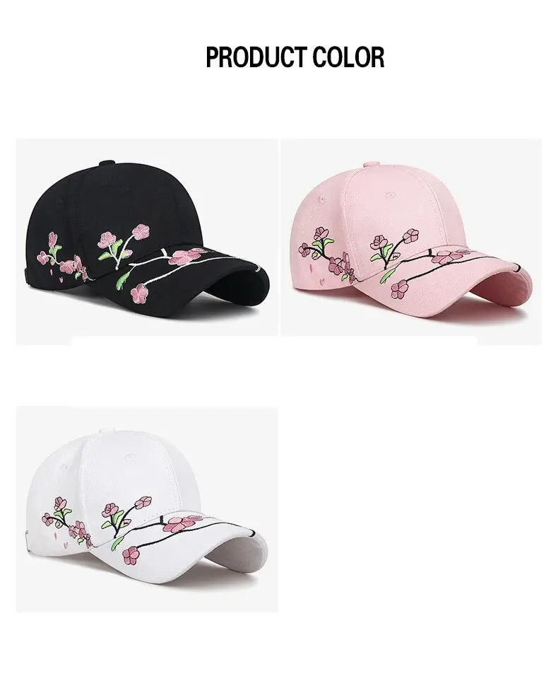 Hat Women's New National Tide Cap, Sunshade Sun Hat, Spring And Autumn Plum Blossom Embroidery National Style Baseball Cap