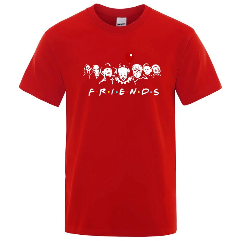 Men's High Quality T-shirt 100% Cotton T-shirt Funny Friends Print T Shirt Loose Summer Cool O-neck Men T-shirt Male Tops Tee