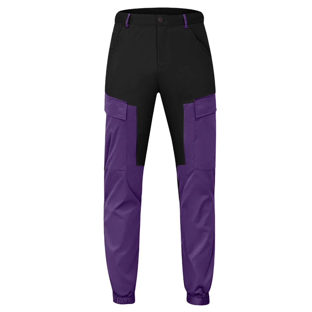Men'S Cargo Pants Two Tone Patchwork Casual Cargo Pants Jogging Work Cargo Trousers Male Men'S Clothing