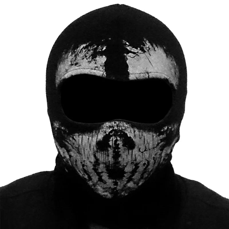 Mask Skull Ghost for Motorcycle Black Cosplay Costume Ghost Face War Game Skeleton Riding Outdoor Headwear Windproof Masks