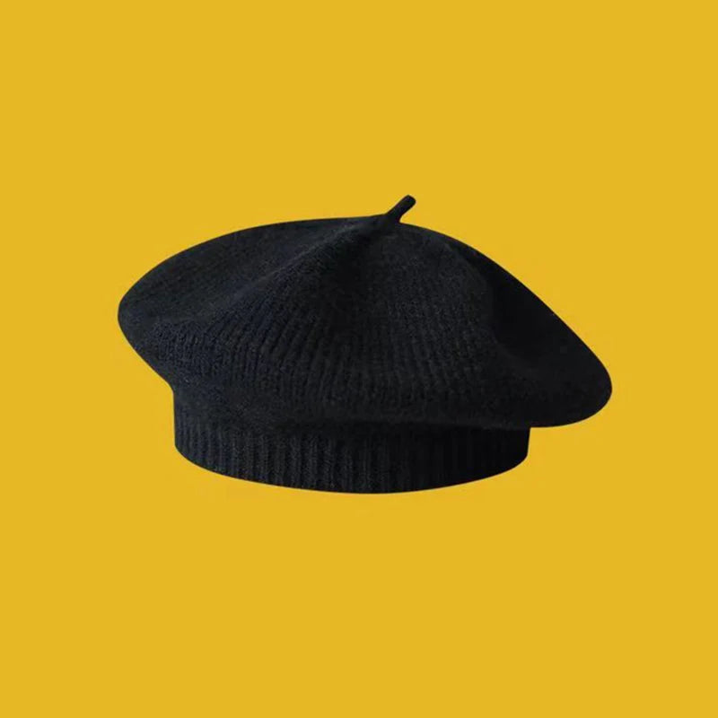 Fashion Cute Baby Knitted Beret Hat Solid Color Children's Warm Hats Autumn Winter Cap For Kids Outdoor Bonnet Accessories Gift