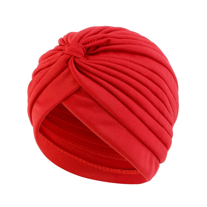 Stretchy Knot Twist Turban Bandanas Women Headscarf Bonnet Muslim Hijab Indian Hats Female Chemo Cap Adult Solid Color Head Wrap