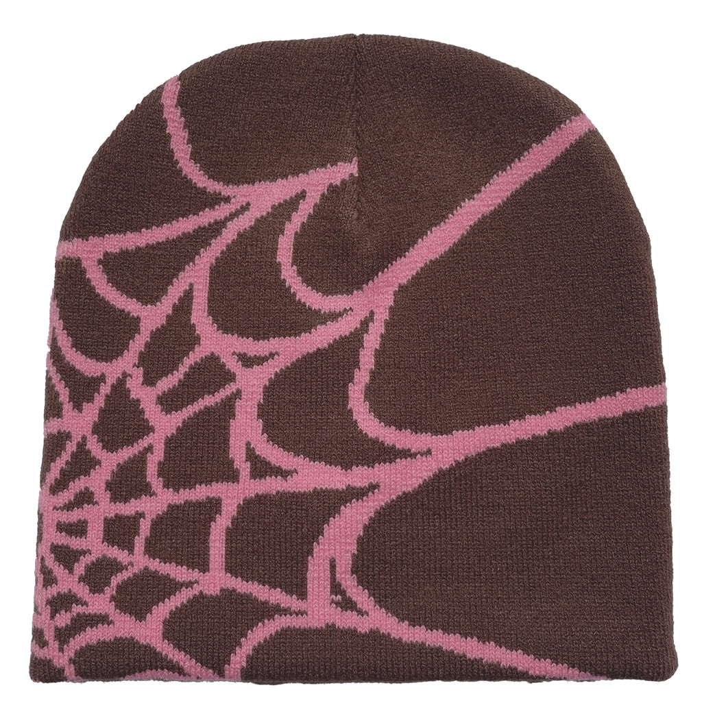 Unisex Spider Web Printed Knit Hat, Warm Outdoor Pullover Hat Personality Beanie Hat