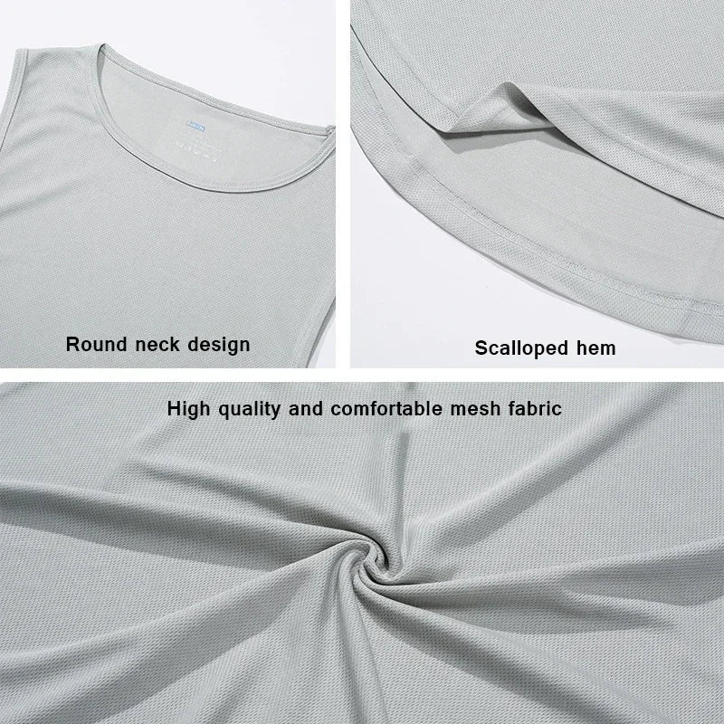 Japanese Anime Turtle Script Printed Summer Fitness Sports Tank Tops Men Gym Clothing Workout Sleeveles Shirt Loose Running Vest