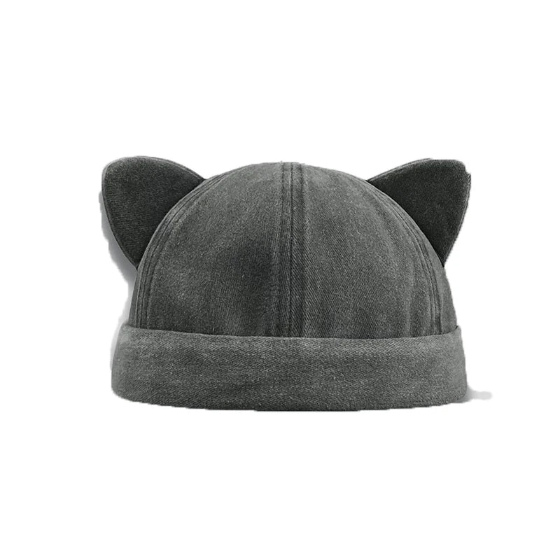 Cute Cat Ears Adjustable Skullcap Unisex, Suitable For All Ages, New Decorative Hat