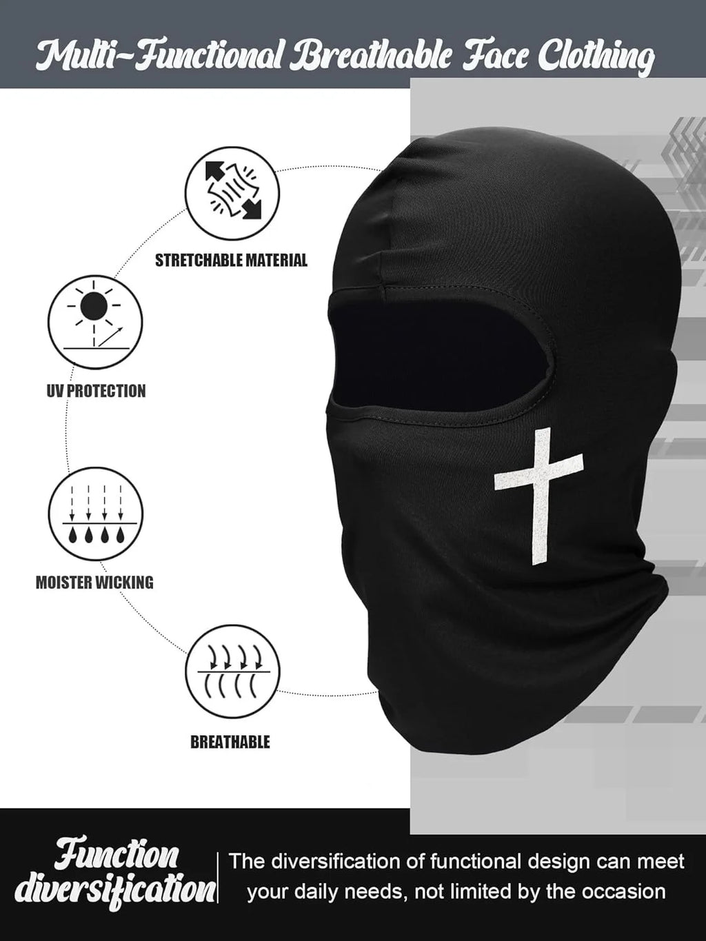 2 Pcs Ski Mask Cover Balaclava Full Face Mask Summer Face Cover UV Windproof Balaclava for Men Women Outdoor Sports