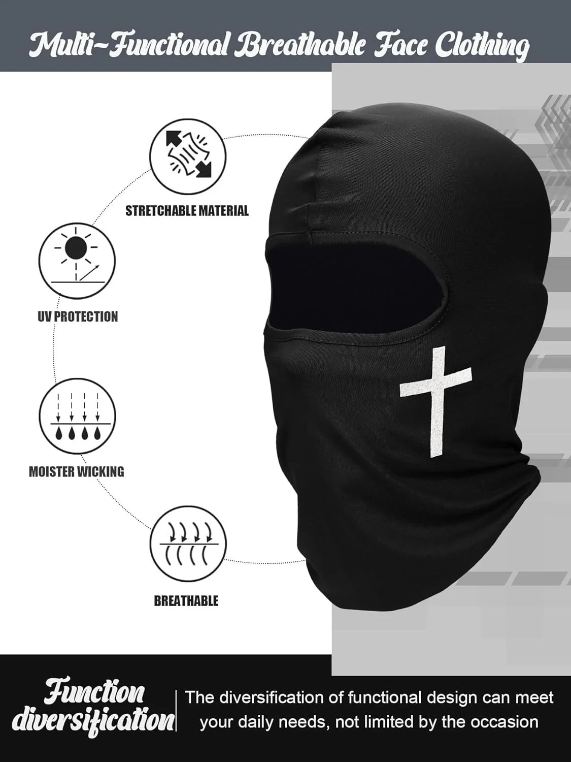 2 Pcs Ski Mask Cover Balaclava Full Face Mask Summer Face Cover UV Windproof Balaclava for Men Women Outdoor Sports