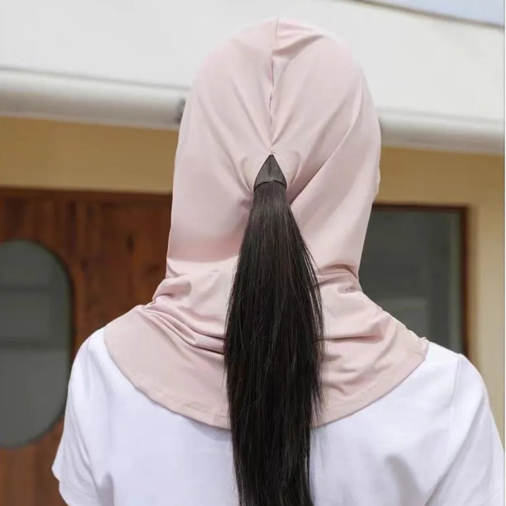Head Wrap Unisex Beach Cap Summer Anti-UV Sunscreen Hat With Mask Shawl Breathable Ice Silk Pullover Cap