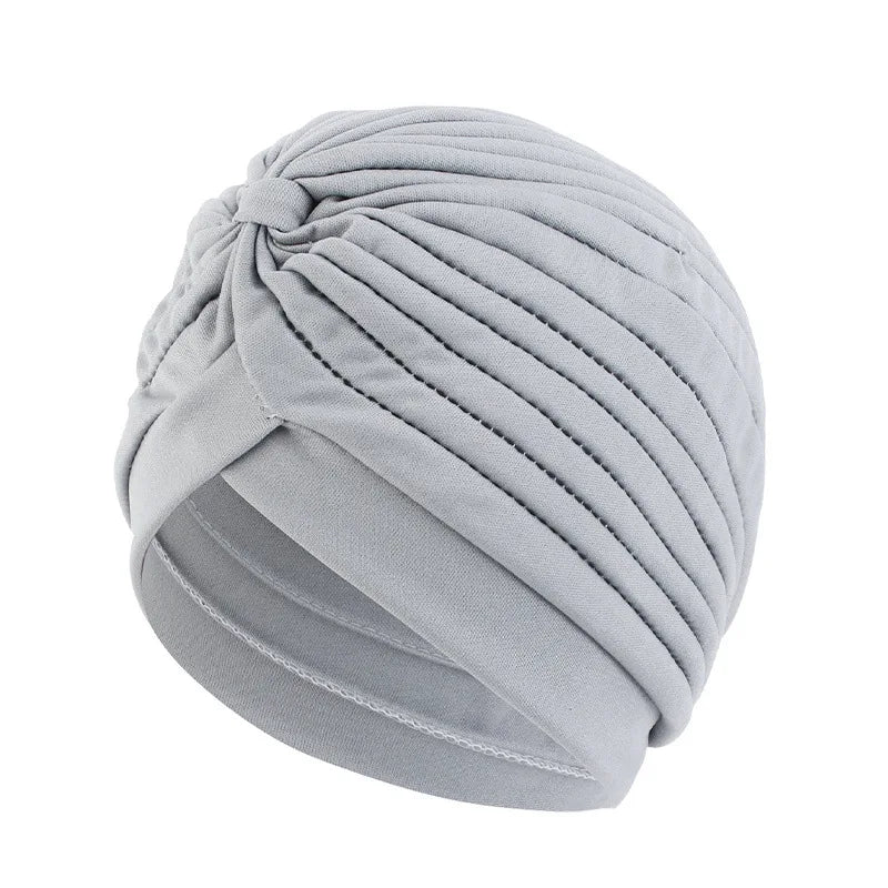 Stretchy Knot Twist Turban Bandanas Women Headscarf Bonnet Muslim Hijab Indian Hats Female Chemo Cap Adult Solid Color Head Wrap