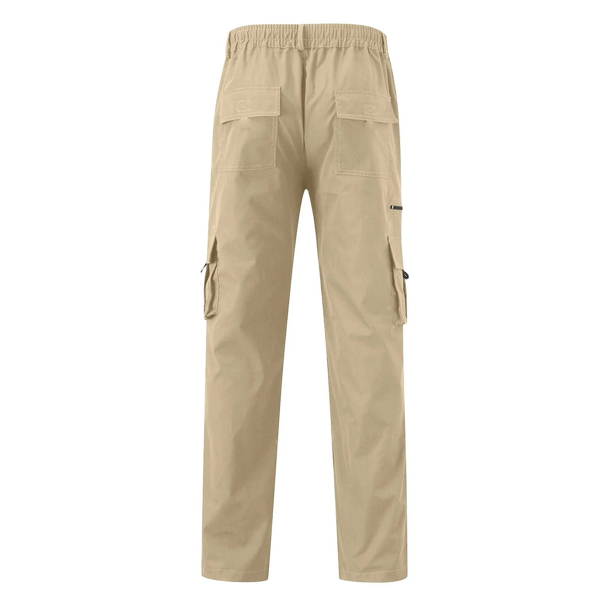 Mens Trousers Popular Casual Slim Fit Solid Color Pocket Cargo Pants Loose Wide Leg Straight Elastic High Waisted Pantalones