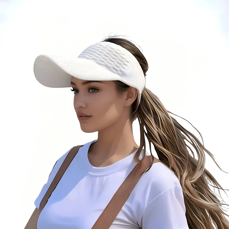 Women's Outdoor Sports Visor Sun Hat, Breathable Elastic Sun Cap for Spring and Summer, Solid Color Knitted Running UV Protection Hat, Ideal for Casual Jogging, Outdoor Activities and Daily Wear, Gift Options for Valentine's