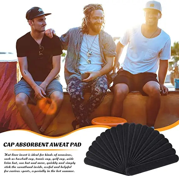 Hat Sweat Absorber Stickers Summer Cap Liner Bands Sweatband Visor Hat Size Reducer Adhesive Sweat Absorbing Strips Pads