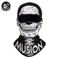 Musion Balaclava Helmet Liner Full Face Mask Skull Print Moto Topeng Muka Rider for Cycling and Riding Motorcycle