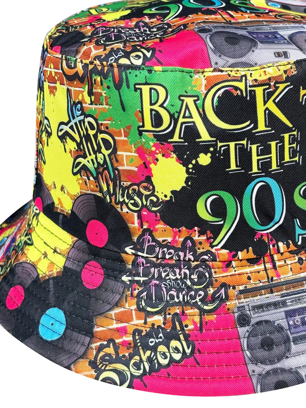 Fashion Retro Graffiti 80s 90s Bucket Hat for Men Women Funny Summer Spring Beach Fishing Hat Packable Outdoor Sun Fisherman Hat