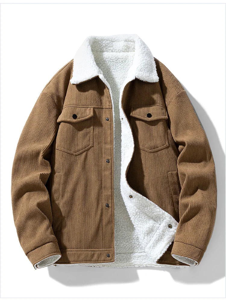 Men's Jackets and Coats Fashion Warm Corduroy Thick Coats 2026 Winter Fashion Men's Coats Down Jackets Men's Cotton Clothing