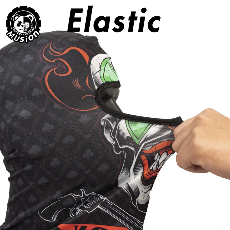 Musion Balaclava Helmet Liner Full Face Mask Skull Print Moto Topeng Muka Rider for Cycling and Riding Motorcycle