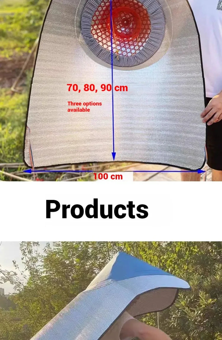 Sun & Rain Protection Hooded Cape - Breathable UV Hat for Farming/Gardening - Wide Brim Bucket Hat with Neck Cover