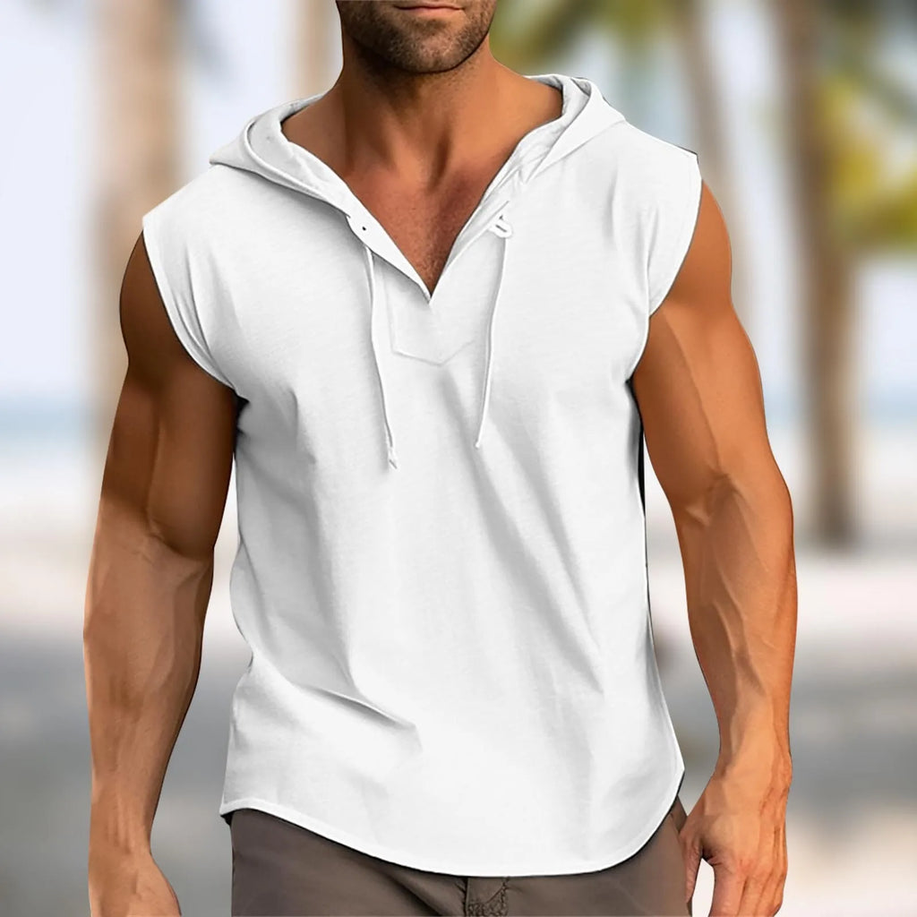 Mens Sleeveless Hoodies Casual Hooded Tank Tops Men Bodybuilding Vest Gym Workout Fitness Waistcoat Male Muslce Undershirts