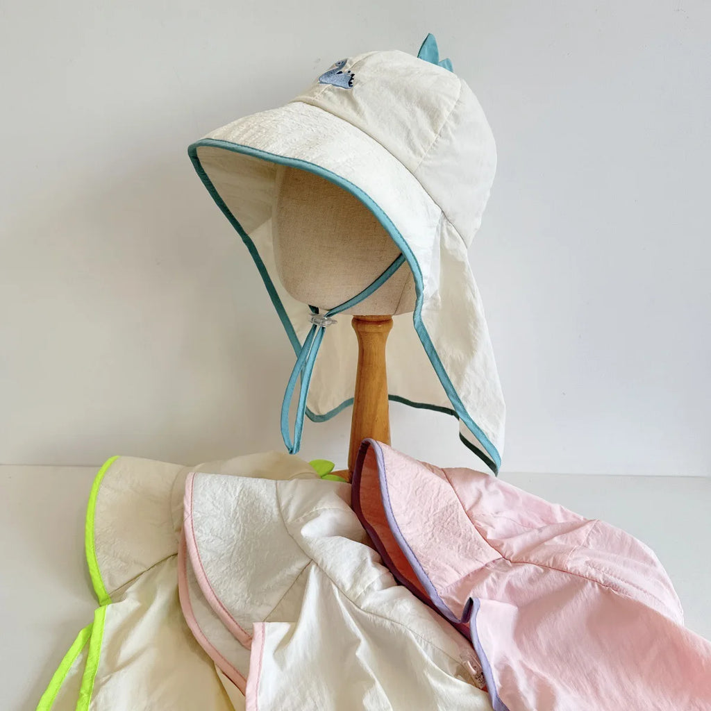 UV Block cap Baby’s summer hats beach accessories Boy Girls Sunshade Large brim Sunshade Shawl Breathable hat for sun protection