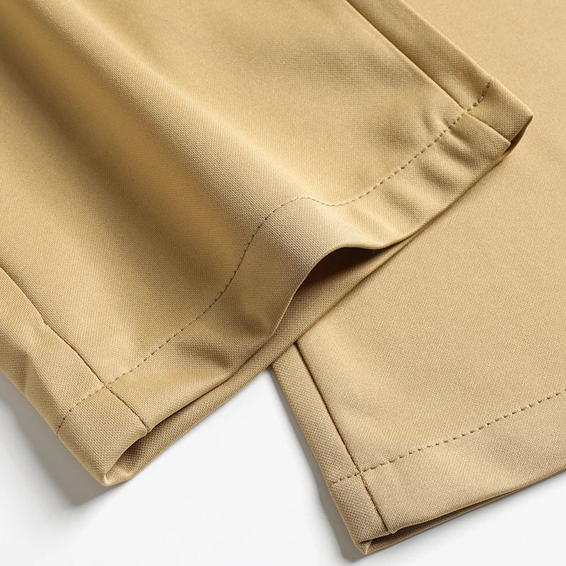 29-42 Men's Summer Pants Thin Straight Stretch Casual Pants with No Trace No Ironing Fabric Silky and Cool Feeling