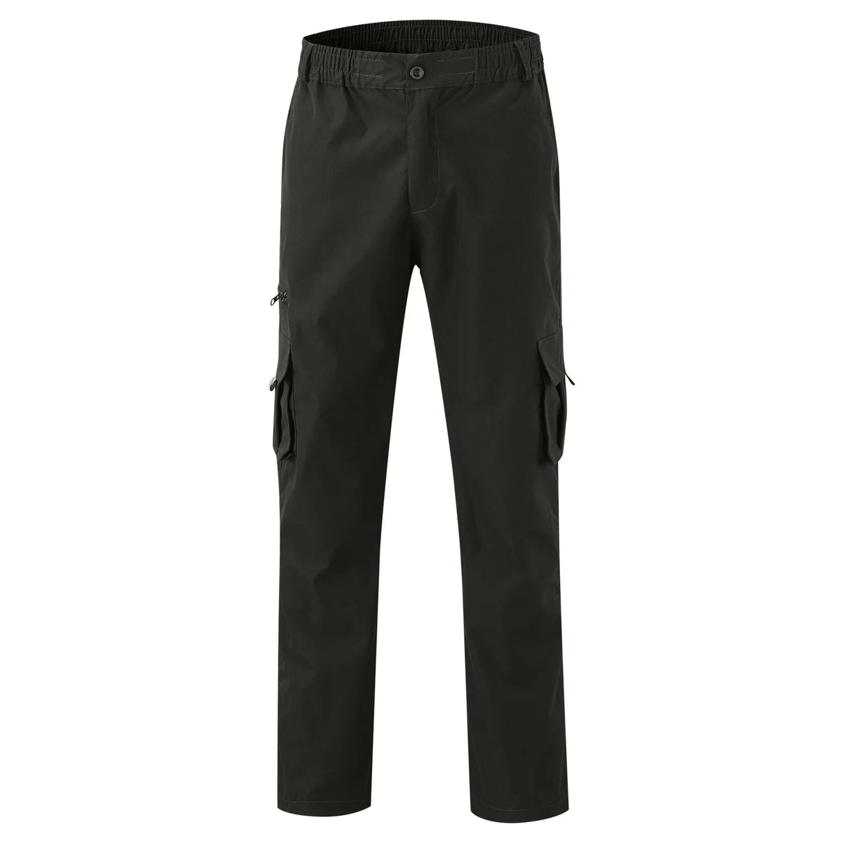 Mens Trousers Popular Casual Slim Fit Solid Color Pocket Cargo Pants Loose Wide Leg Straight Elastic High Waisted Pantalones