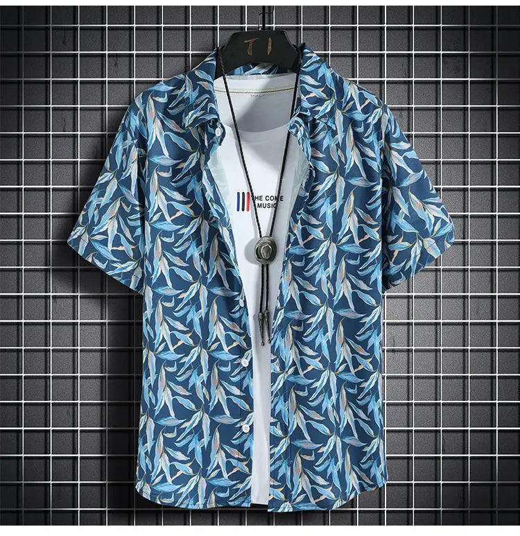 Beach Clothes For Men 2 Piece Set Quick Dry Hawaiian Shirt and Shorts Set Men Fashion Clothing Printing Casual Outfits Summer