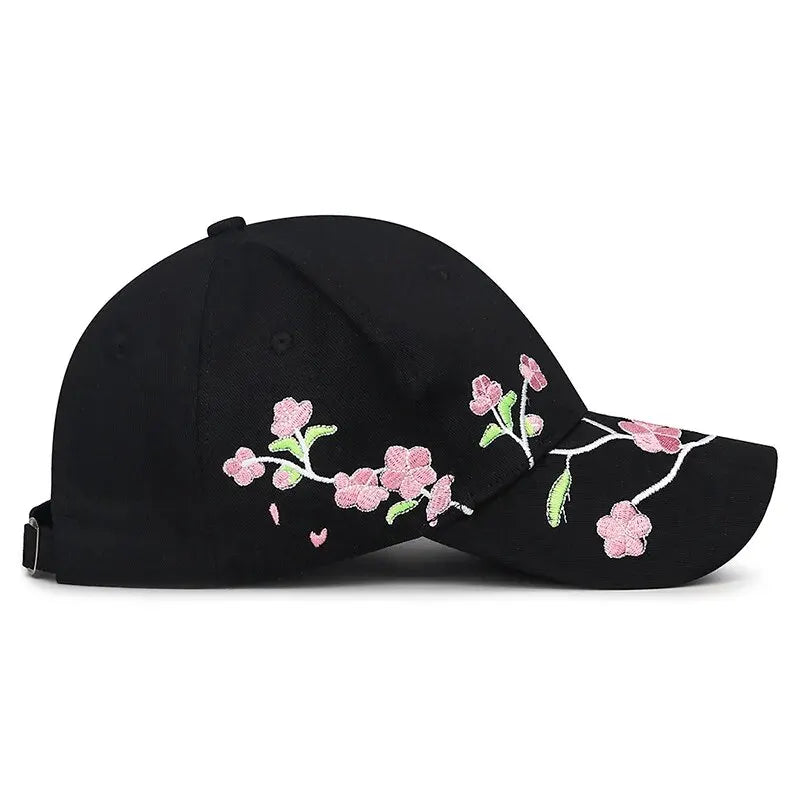 Hat Women's New National Tide Cap, Sunshade Sun Hat, Spring And Autumn Plum Blossom Embroidery National Style Baseball Cap