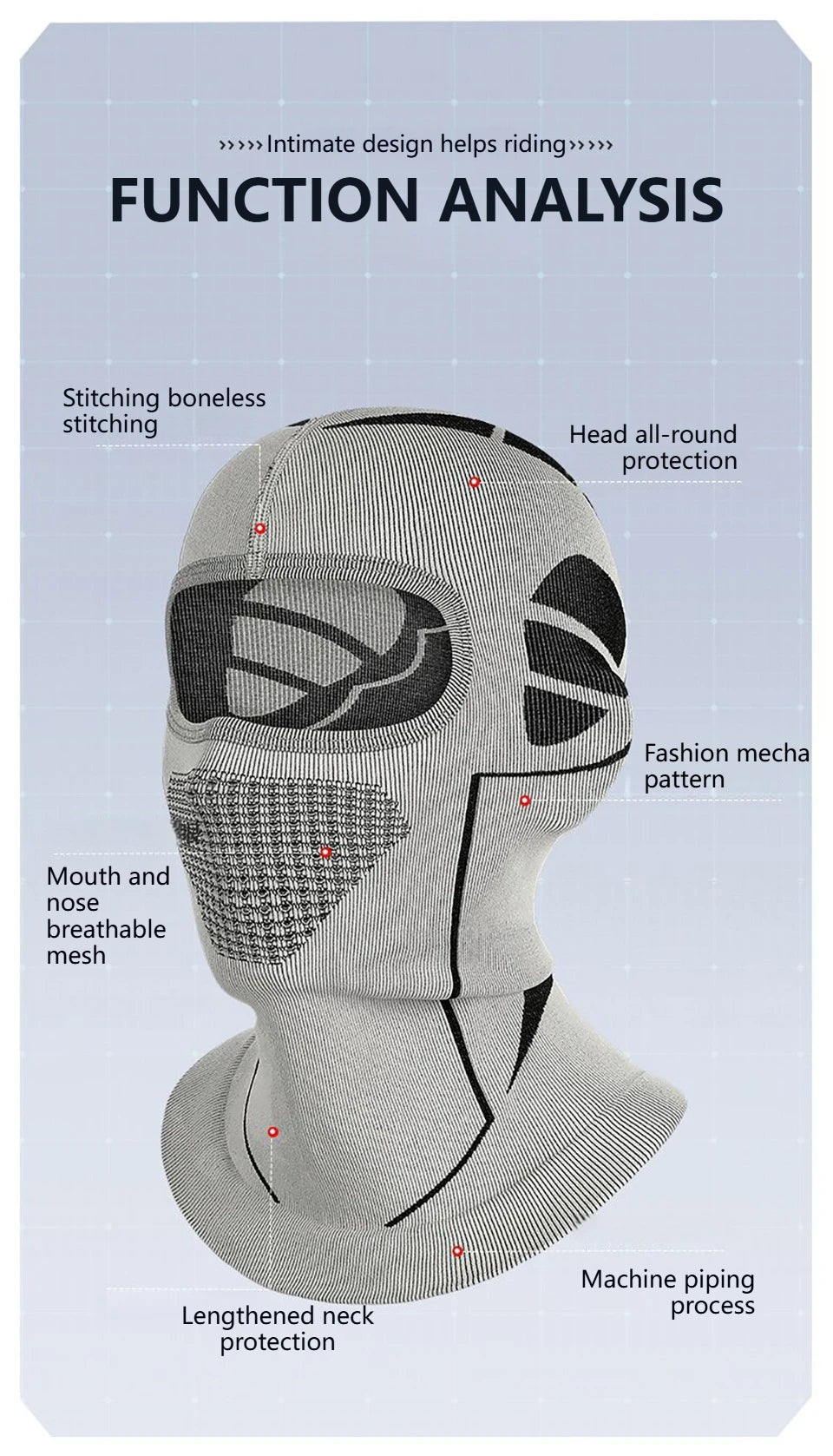 GTUBIKE Unisex Winter Warm Balaclava Hat Elastic Breathable Cycling Full Face Mask Outdoor Skiing Mask Motorcycle Helmet Inner