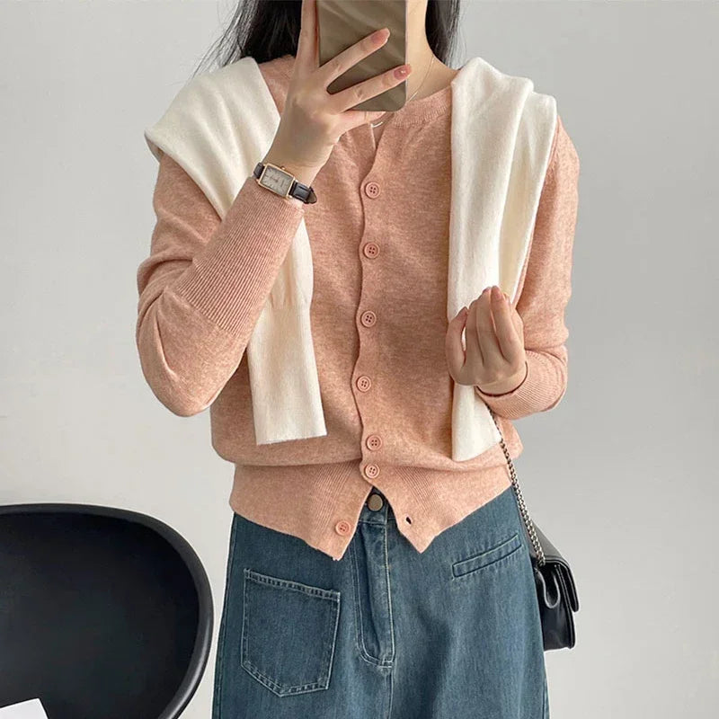 2026 New Fashion Women's Fleece Knit Loose Short Cashmere Sweater Round Neck Warm Korean Sle Casual Female Sweater Top Cloting