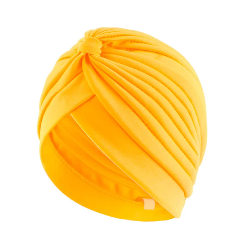 Stretchy Knot Twist Turban Bandanas Women Headscarf Bonnet Muslim Hijab Indian Hats Female Chemo Cap Adult Solid Color Head Wrap