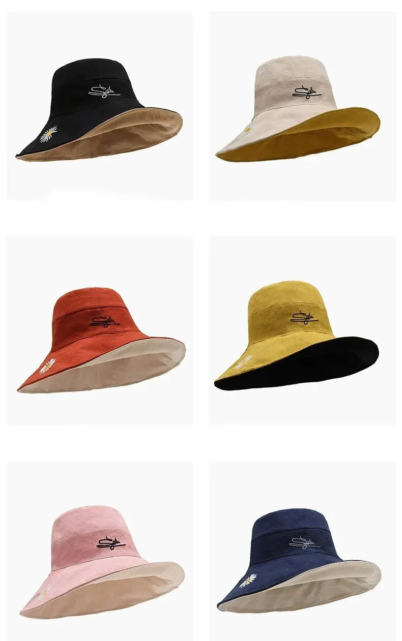 Summer 2024 New Sunshade And Sunscreen Bucket Hat Korean Version Large Brim Outdoor Fashion Neck Hat