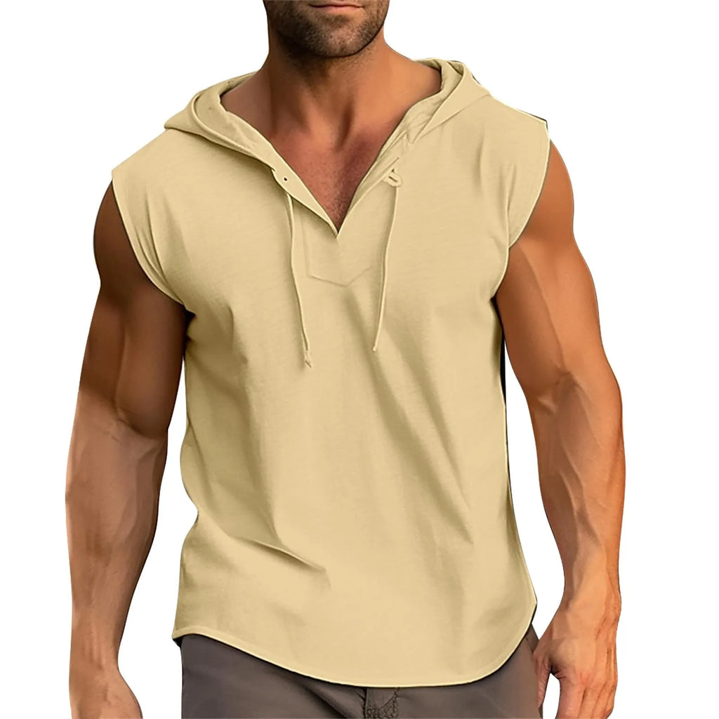 Mens Sleeveless Hoodies Casual Hooded Tank Tops Men Bodybuilding Vest Gym Workout Fitness Waistcoat Male Muslce Undershirts
