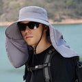 LOOGDEEL Summer Sunshade Fishing Cycling Cap Outdoor Sunscreen Face Covering Hat Oversized Brim Dual-purpose Fisherman Headwear