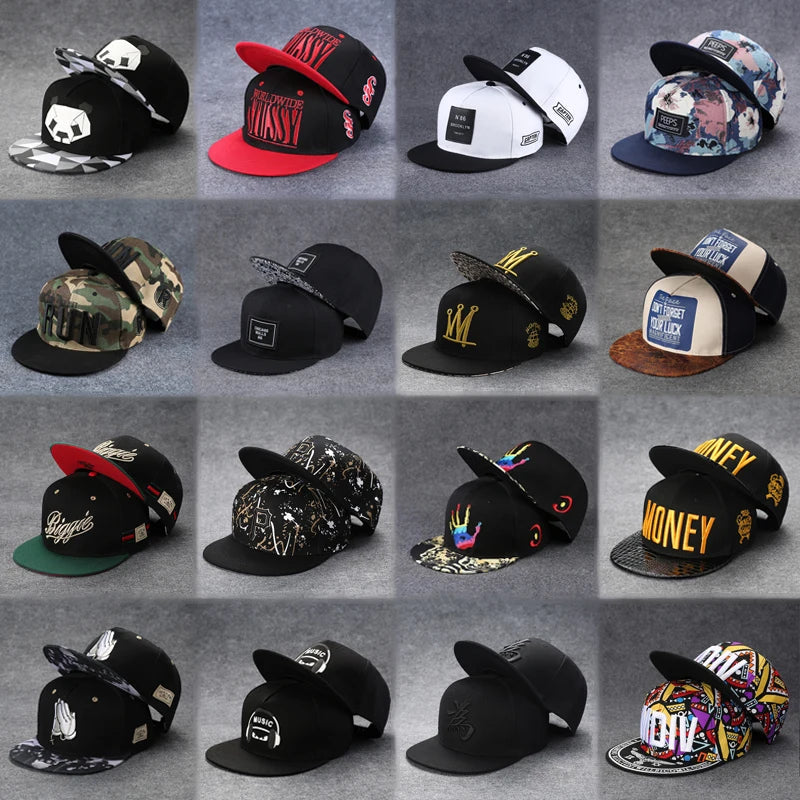 New Fashion Men's Letter Embroidery Tide All-match Flat Brim Baseball Cap Summer Hip-hop Hat Outdoor Shade Adjustable Peaked Cap