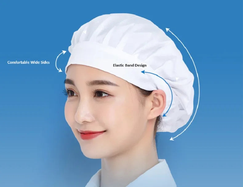 Unisex Catering Canteen Cook Hat Hotel Kitchen Cooking Chef Cap Food Service Adjustable Cap Food Factory Work Hats
