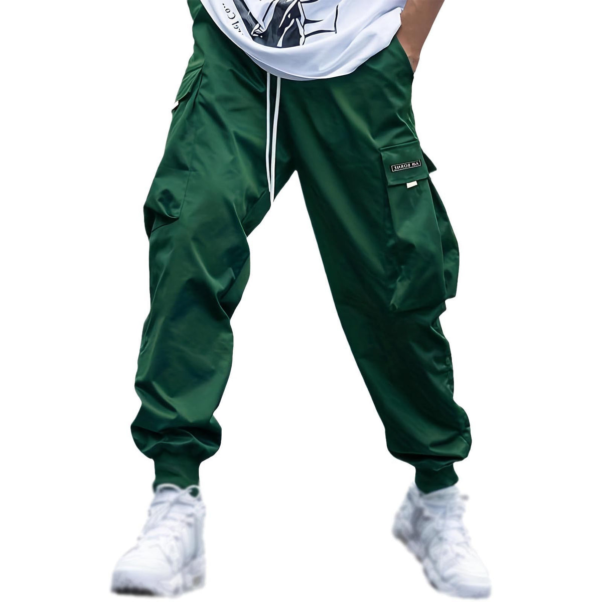 New Men's Casual Jogging Cargo Pants Solid Drawstring Sports Pants WIth Pockets Men Trousers Streetwear Hip-Hop Halen Pants