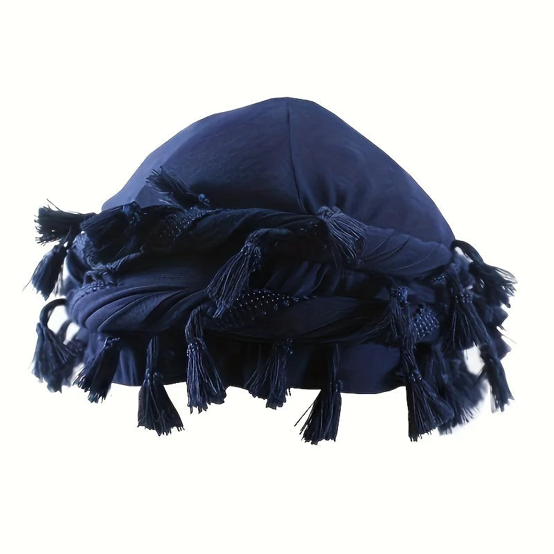 Vintage Twist Turban Head Wraps for Men Stretch Modal And Satin Turban Scarf Tie for Hair Drawstring Closure, and Machine Washab