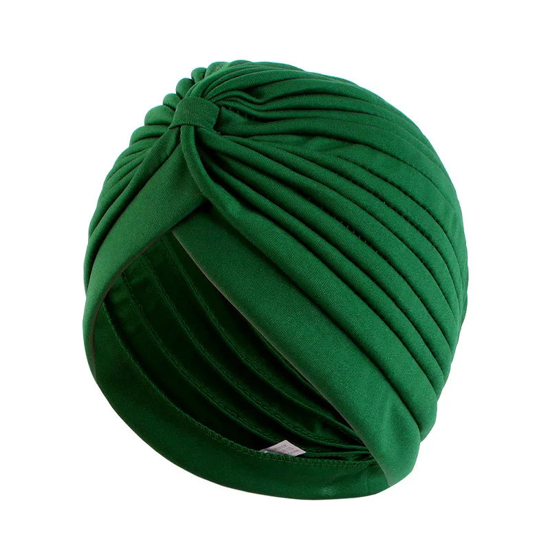 Stretchy Knot Twist Turban Bandanas Women Headscarf Bonnet Muslim Hijab Indian Hats Female Chemo Cap Adult Solid Color Head Wrap