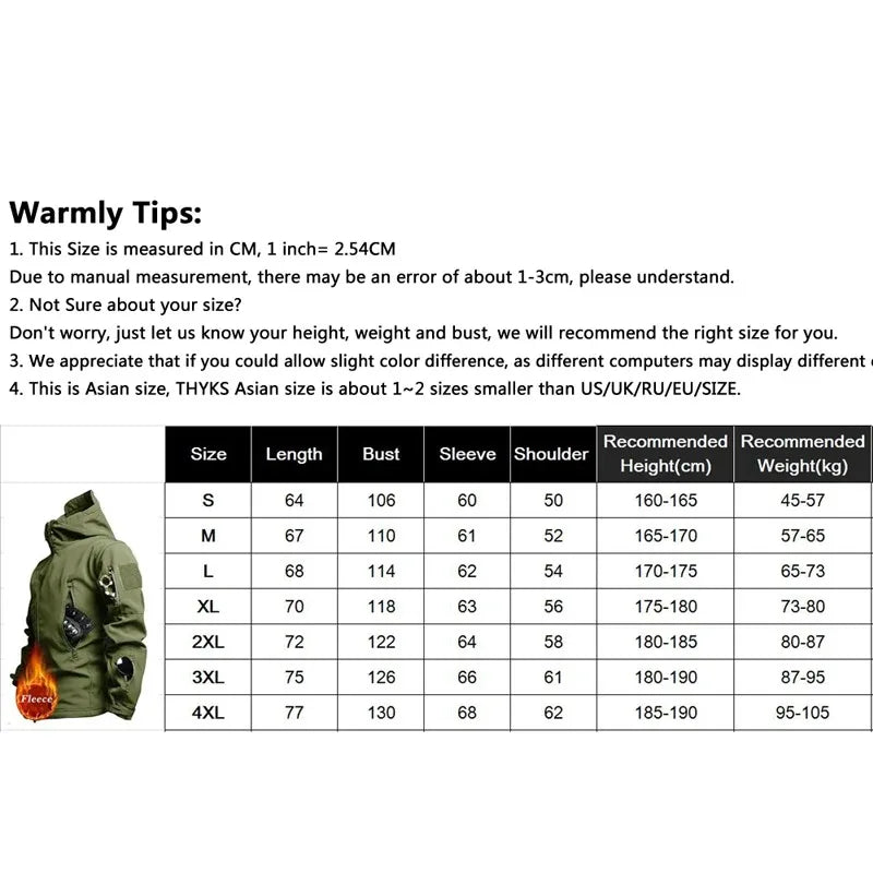 Men's Hooded Casual Military Outdoor Utility Jacket Fashion Sharkskin Soft-Shell Tactical Waterproof Combat Bomber Jacket