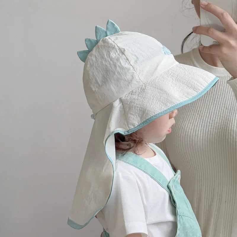 UV Block cap Baby’s summer hats beach accessories Boy Girls Sunshade Large brim Sunshade Shawl Breathable hat for sun protection