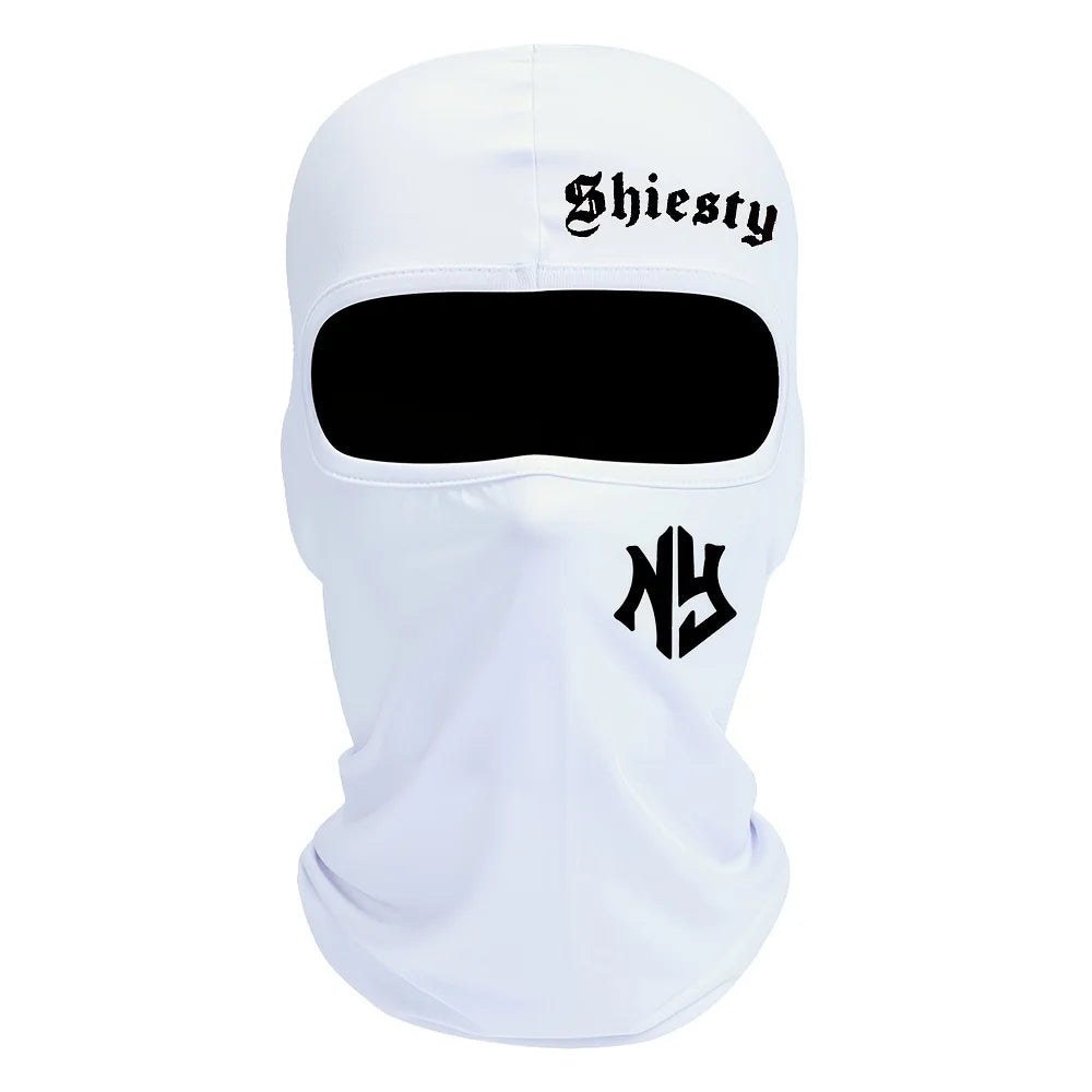 Letter printed men's and women's outdoor cycling face masks, Balaclava hats, windproof and sun protection sun hats