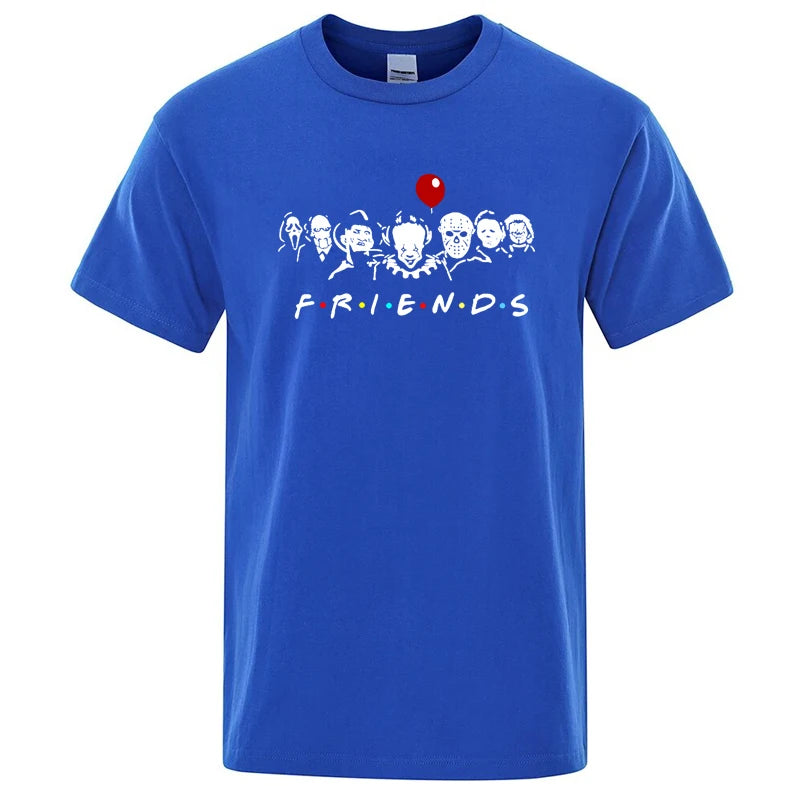 Men's High Quality T-shirt 100% Cotton T-shirt Funny Friends Print T Shirt Loose Summer Cool O-neck Men T-shirt Male Tops Tee