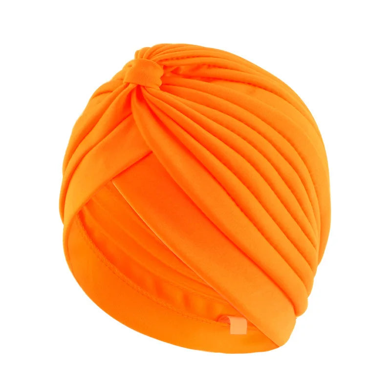 Stretchy Knot Twist Turban Bandanas Women Headscarf Bonnet Muslim Hijab Indian Hats Female Chemo Cap Adult Solid Color Head Wrap