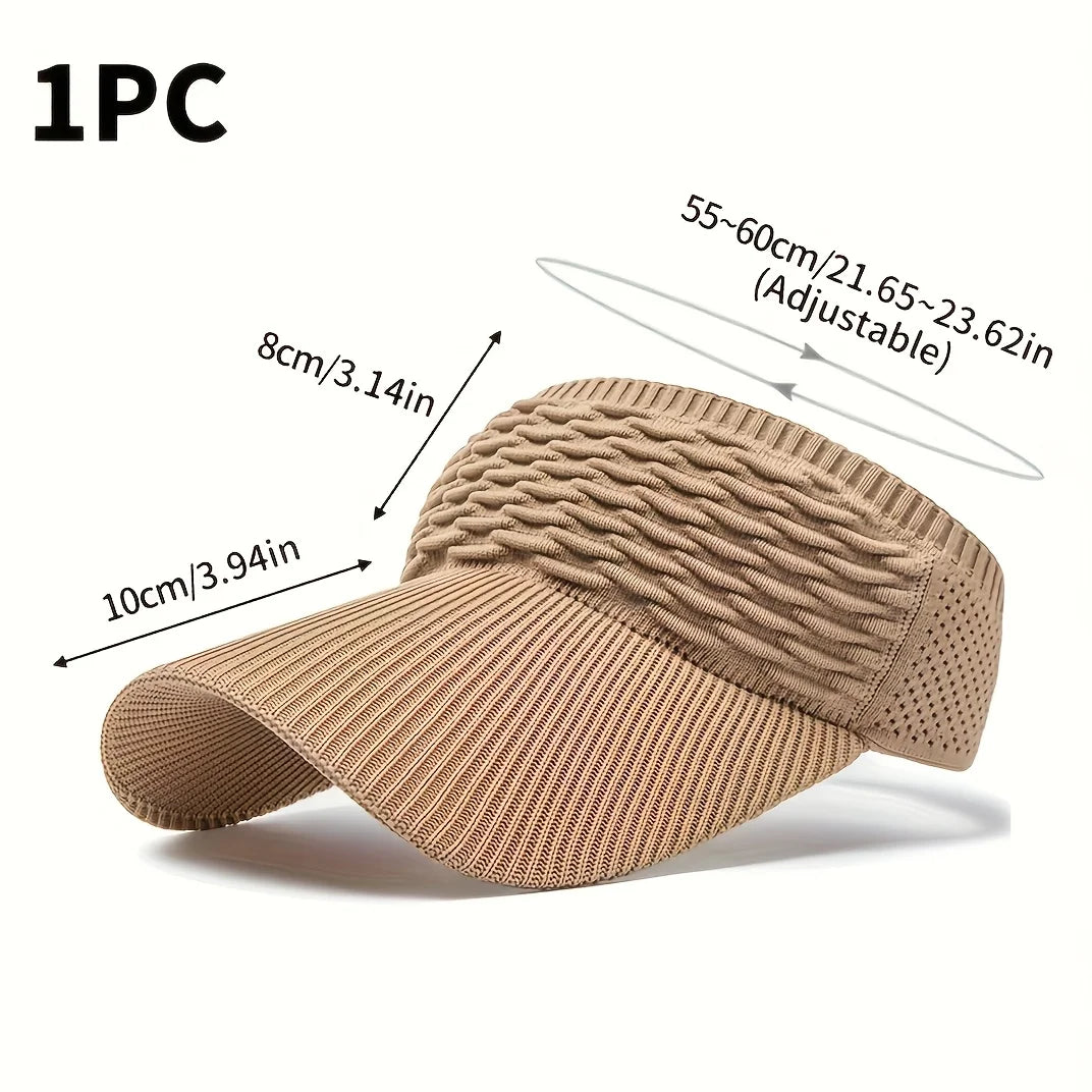 Women's Outdoor Sports Visor Sun Hat, Breathable Elastic Sun Cap for Spring and Summer, Solid Color Knitted Running UV Protection Hat, Ideal for Casual Jogging, Outdoor Activities and Daily Wear, Gift Options for Valentine's
